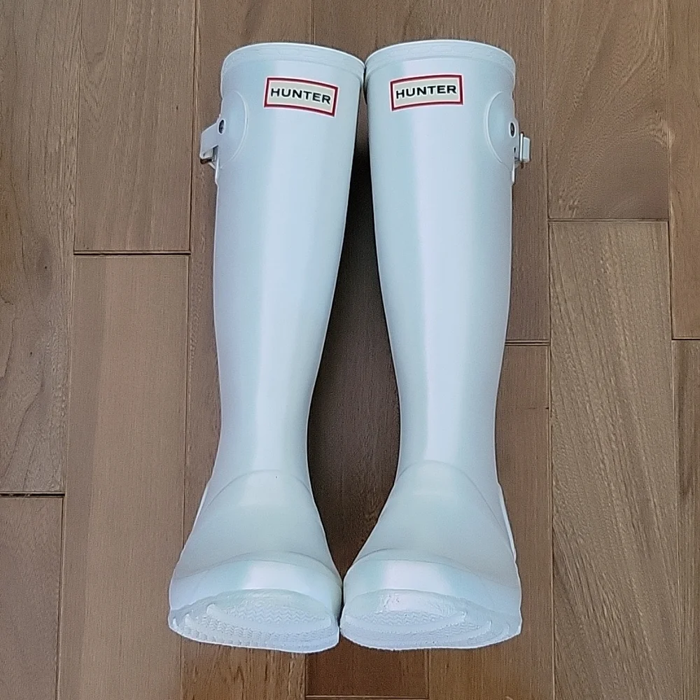 Hunter Kids White Rain Boots